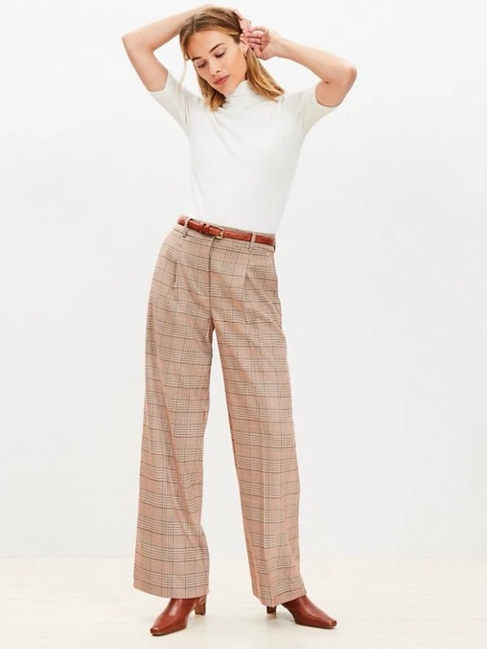 LOFT Plaid Peyton Trousers